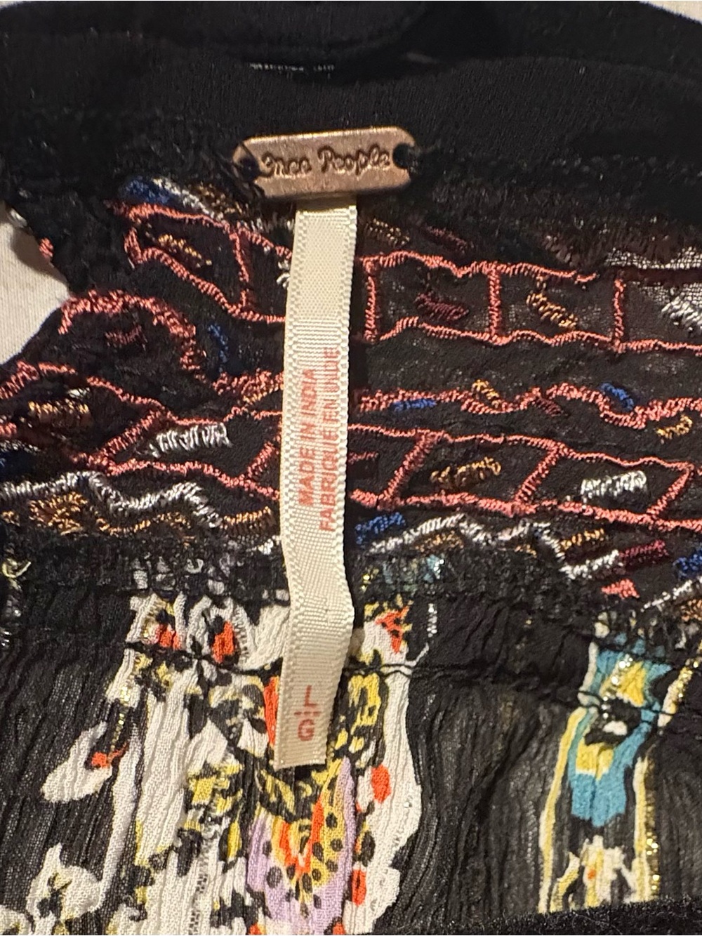 Free People Dance Magic Embroidered 3/4 Sleeve Tunic Metallic Dress - Picture 9 of 10